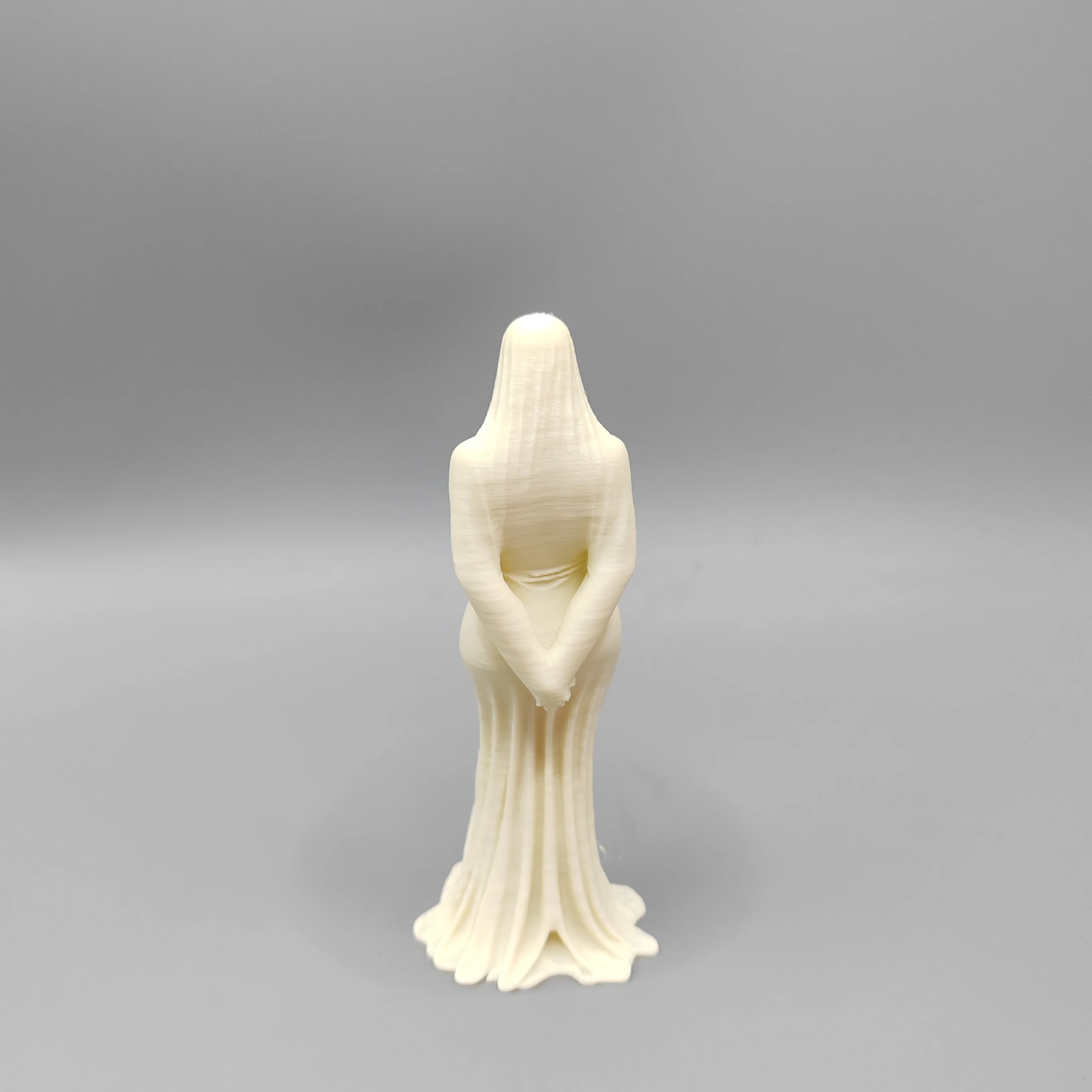 Faceless Veiled Female Sculpture PLA 3D Printed Unpainted Decor Ornament