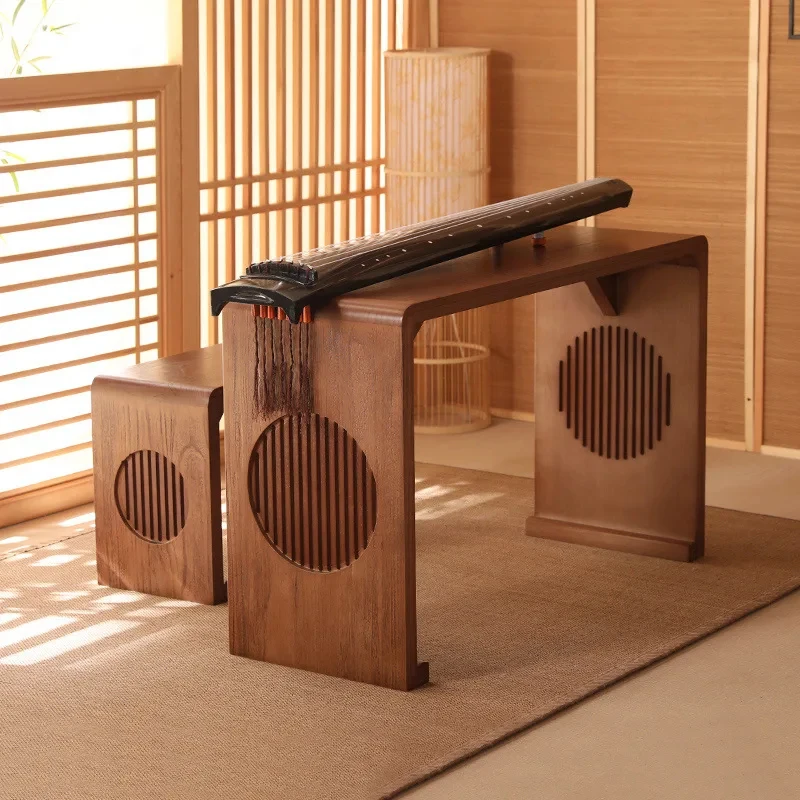 Solid wood piano high imitation ancient learning chairs calligraphy and painting guzheng stool tea table