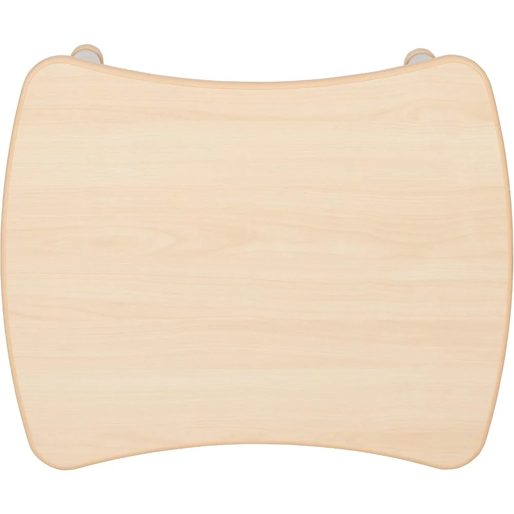 طاولة أنشطة بلاستيكية طبيعية مستطيلة من EMMA + OLIVER ومجموعة كرسيين، 21.875 وات × 26.625 لتر