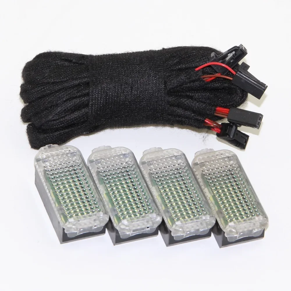 

4PCS LED Interior Footwell Lights&Cable For VW Golf Jetta MK5 MK6 Passat B6 Octavia Seat Leon A5 A6 A7 A8 3AD 947 409 3AD947409
