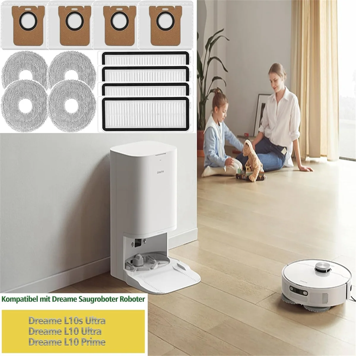 ل L10s Ultra/L10 Ultra/L10 Prime أكياس الغبار فلتر Hepa ممسحة القماش جهاز آلي لتنظيف الأتربة استبدال أجزاء