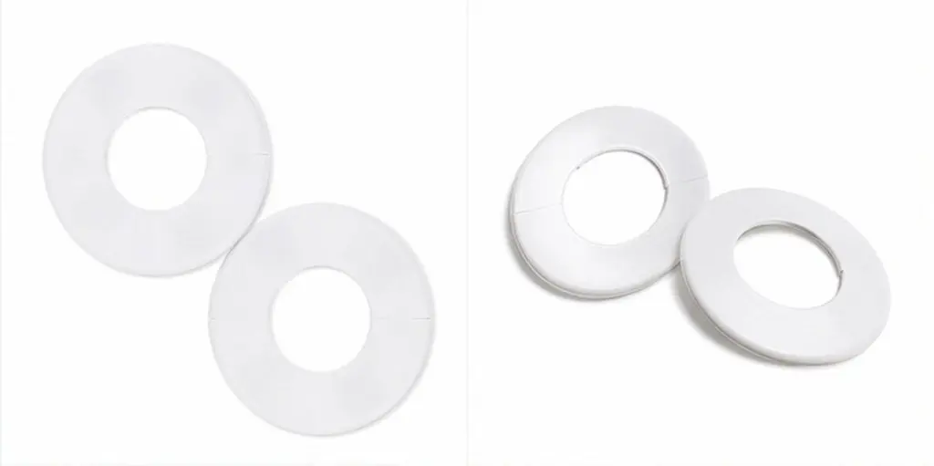 2Pcs Pool Pipe Cover Plates White Round Split Flange Ladder Escutcheons Protective Covers Inground Pool Ladder Safety Guard Pipe
