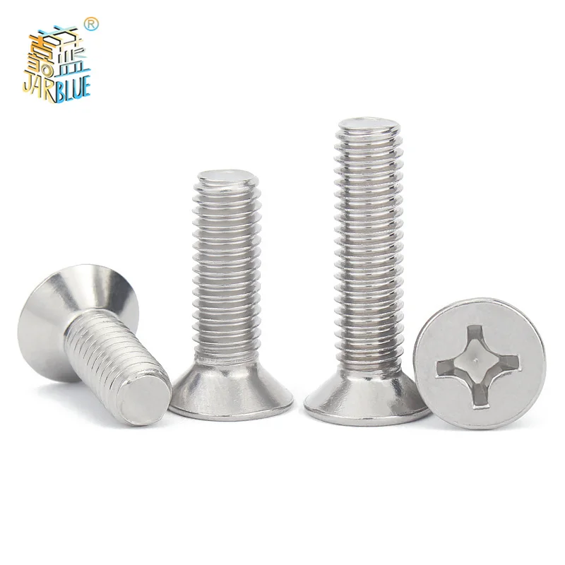 100pcs/ lot Cross Recessed Countersunk Head Self-tapping Screws Nickel Plated Carbon Steel M1 M2 M2.6 M3 M4 Flat Phillips Screw