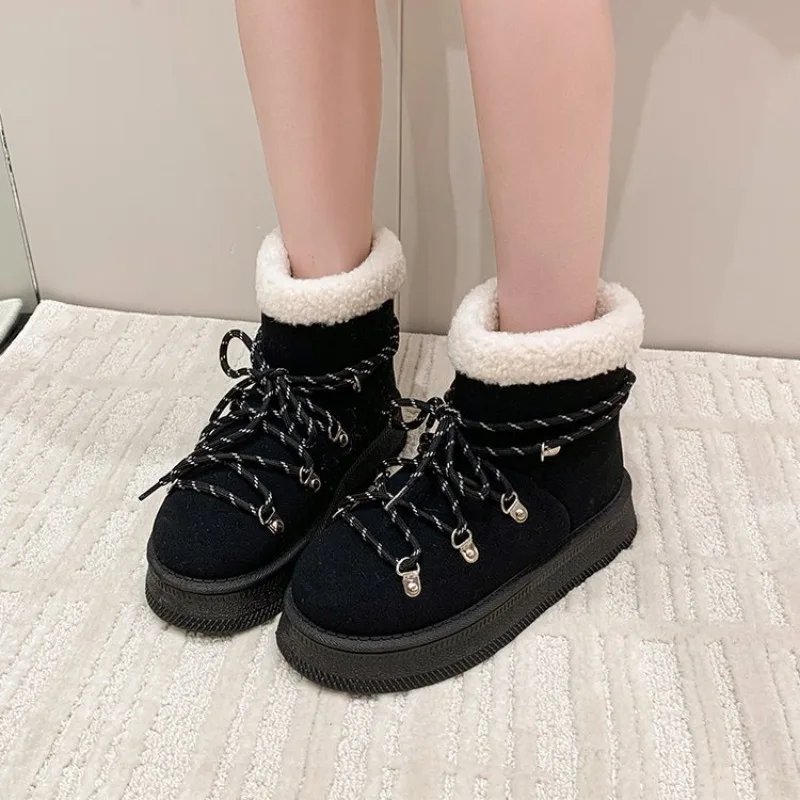

Snow Boots for Women 2025 Thickened Winter Warmth New Thick-soled Height-increasing Cotton Boots with Fleece Cotton Shoes，36-42