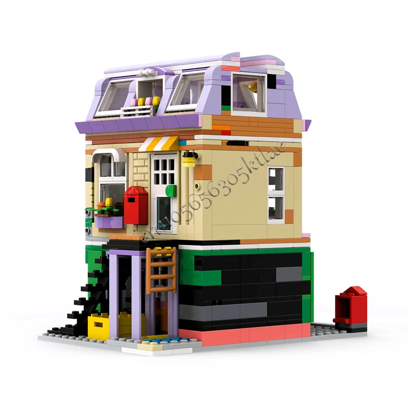 822PCS MOC City Street Views Modular Music Store Building Blocks Diy Educational Assembly Children Toys Popular Birthday Gifts
