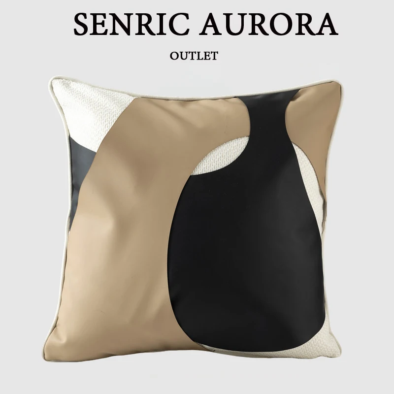 Living Room Cushion Covers Modern Home Decoration Coffee+Black Alien Woven Pillow Case Luxury