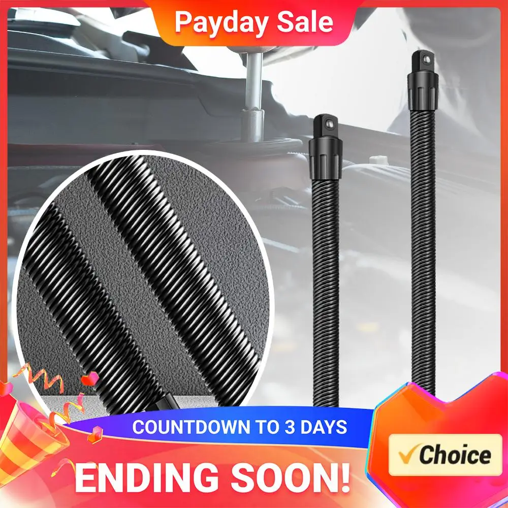 1/2 In Flexible Shaft Extension Extender 360 Dgree Flex Long Reach Electric Wrench Connecting Rod High Torque for Narrow Space