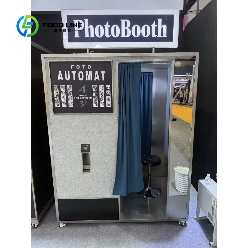 custom commercial retro photo booth kiosk high stability instant print unit for cross border business rental procurement clients