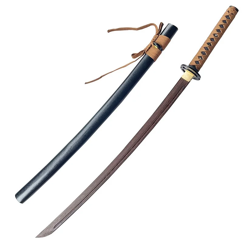 Langke sword heart wooden knife with sheath samurai wooden blade training wood blade children's toy sword wooden iaido