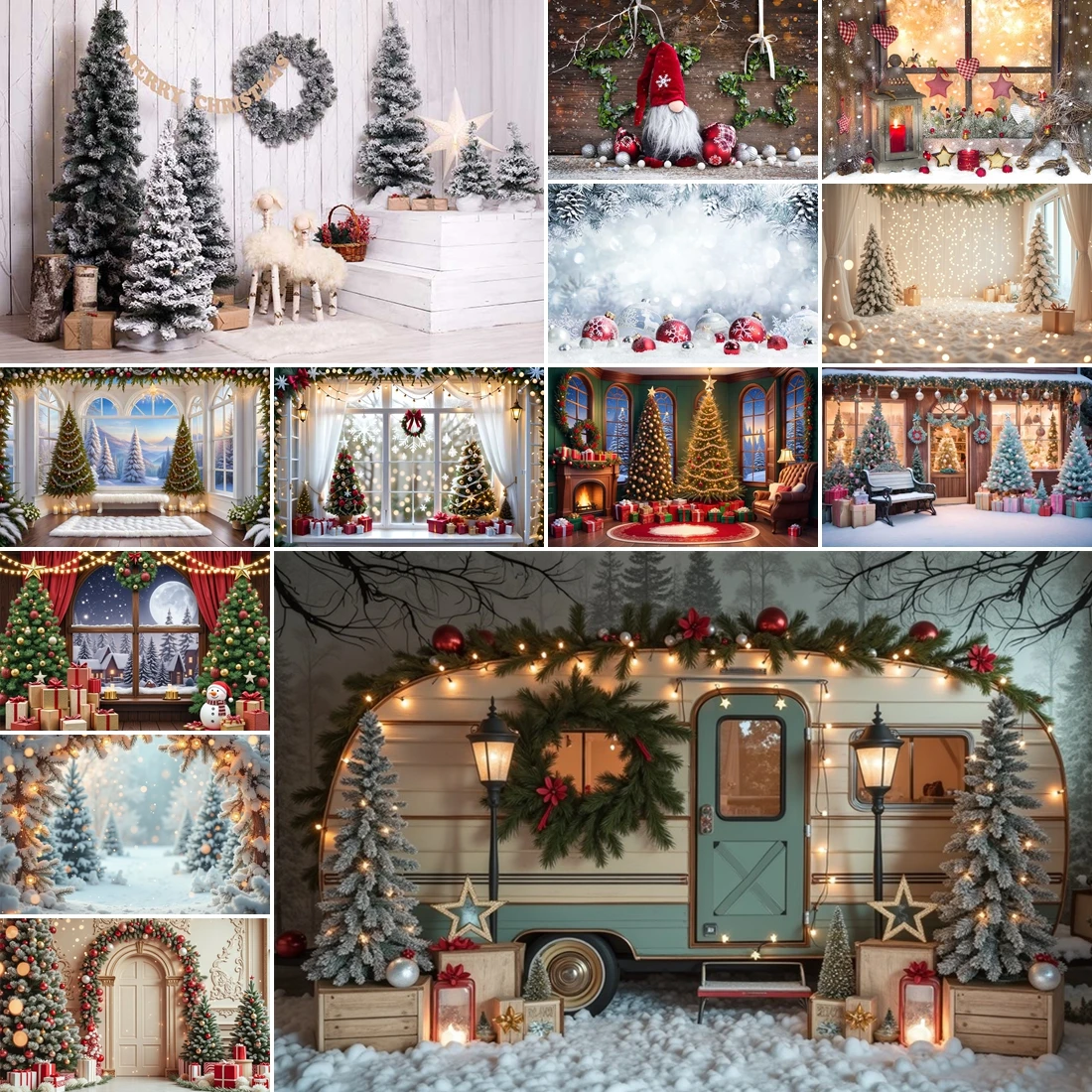 

MOON.QG New Year Christmas Backdrops Shop Xmas Trees Glitter Light Backgrounds Party Decorations Girl Boy Holiday Decor Baby