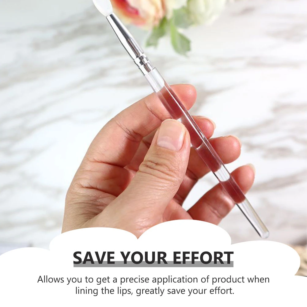 

6 Pcs Lip Brush Lipstick Makeup Portable Brushes for Lipsticks Applicators Silica Gel Washable Travel