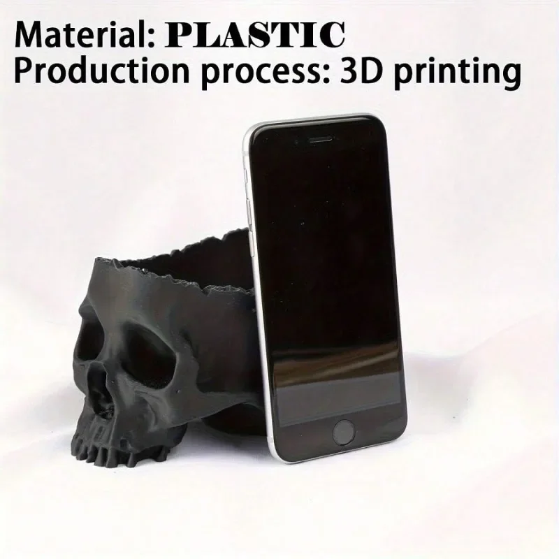 Gothic Halloween Skull Hanging Planter,3D Printed Plastic,Lightweight Bohemian Indoor/Outdoor Pot,for Home Office Decoration