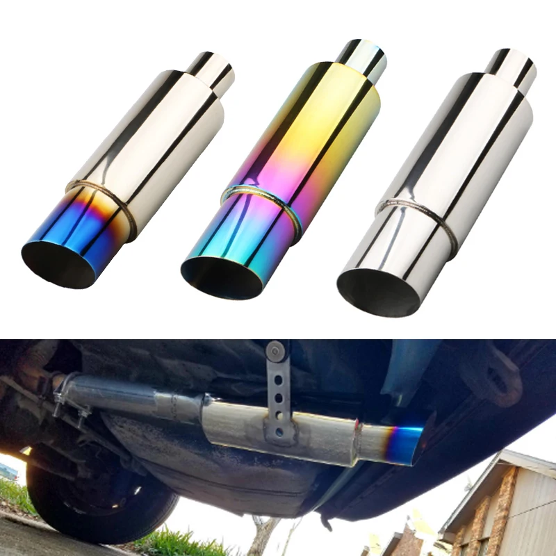 

Universal“2”Exhaust Muffler Pipe Resonator Car Tube Spiral Silencer Deep Sound 14.96" Length Stainless Resonato