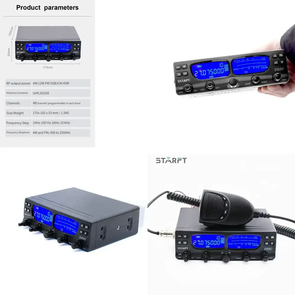 

Starft S890 CB AM FM SSB 10 Meter Radio LSB PA Mobile Radio Vehicle radio 27mhz Transceiver