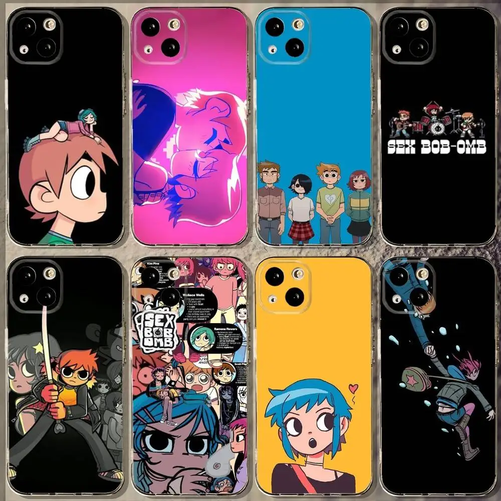 

Cartoon S-Scott Pilgrim Phone Case For iPhone 16,15,14,13,12,11 Plus,Pro,Max,XR,XS,X,7,8 Plus,SE,Mini Soft Transparent Cover