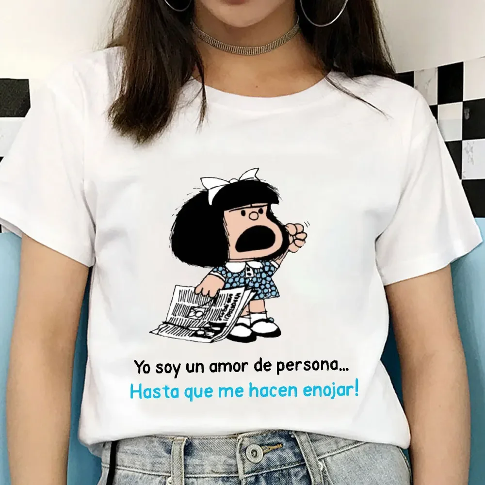 Yo Soy Un Amor De Persono Hasta Que Me Hacen Enojar Mafalda Cartoon TShirts Adios Quino Distinctive Women T Shirt Trend Clothing