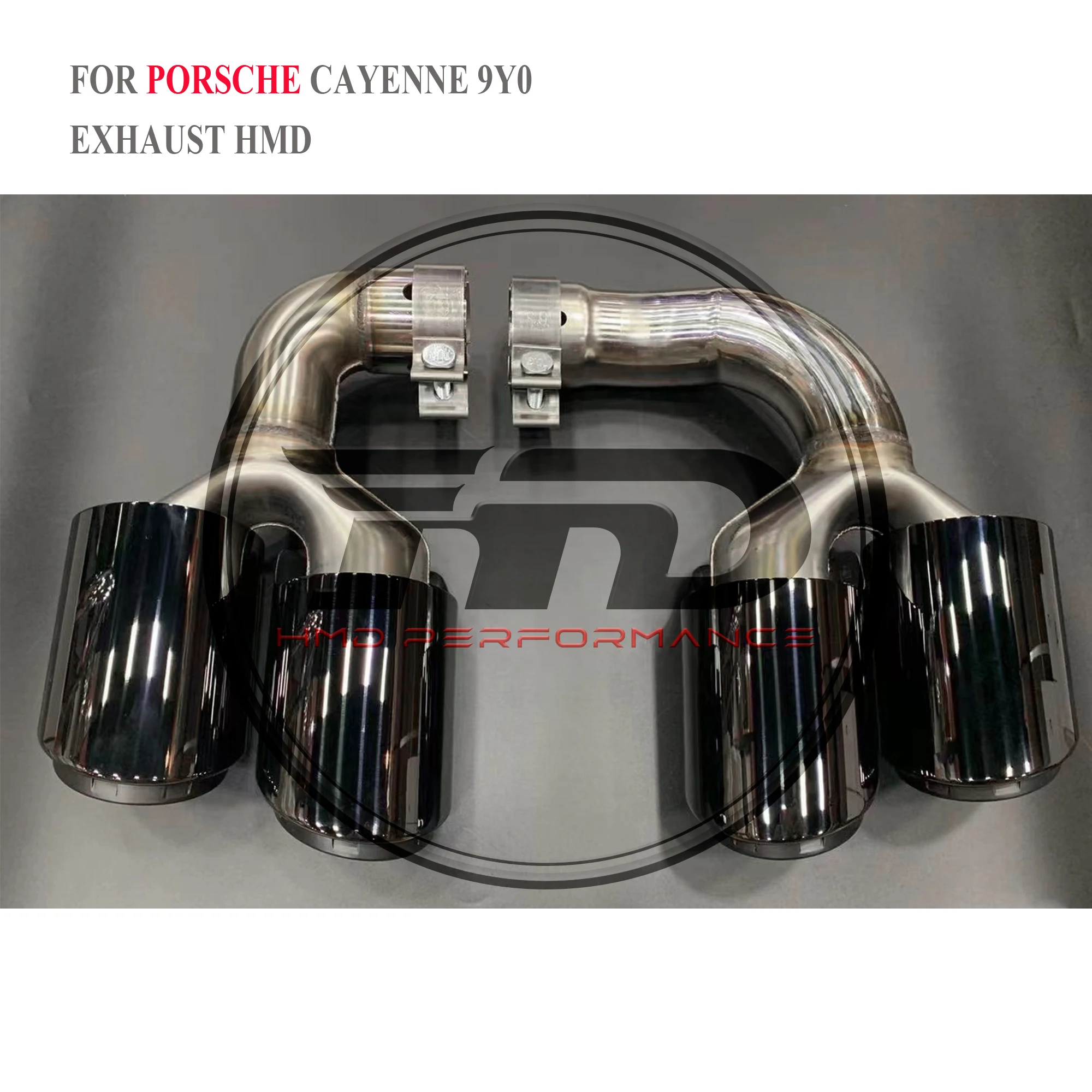 

HMD stainless steel exhaust system For Porsche Cayenne TIps 18~23 upgrade four out three-layer tips