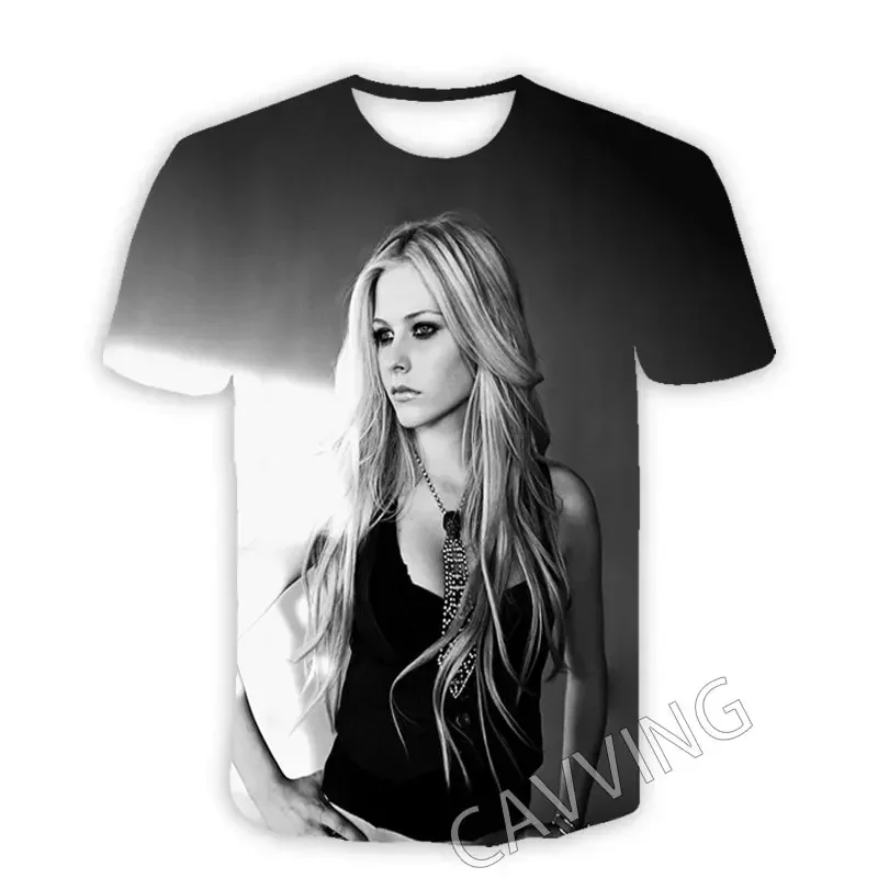 

Retro Trend! Rock Singer Avril Lavigne Classic Image 3D Printed Quick Drying Breathable Sport Men Plus Size Round Neck T-shirt