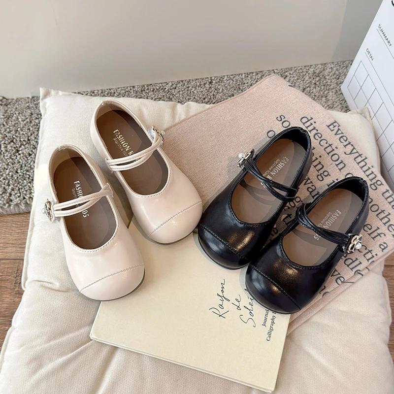 

Autumn Fashion Flower Buckle Leather Single Shoes Children's Solid Color Elegant Noble Dress Shoes Girls Comfort Loafers Zapatos