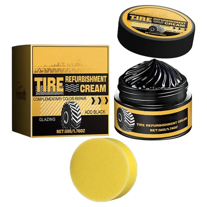 Tire Cleaner And Shine Long-Lasting Car Tire Coating 50g Tire Shine Gel Car Tire Care Agent Protective Wet Tire Dressing For Car