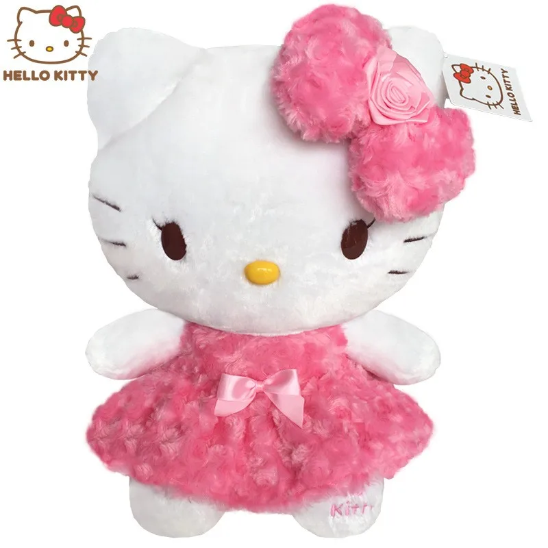 32-24cm Hello Kitty Pluszowa lalka Kawaii Rose My Melody Figurka z kreskówki Anime Wypchane zwierzęta Miękka zabawka Dziewczynka Dzieci Prezenty urodzinowe