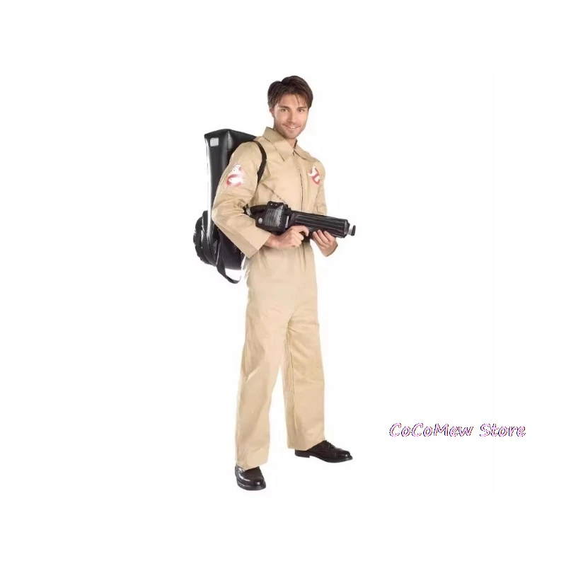 Disfraces de Halloween para niños, disfraz temático de padre, cazafantasmas, uniforme de Halloween, mono con bolsa, Ideal para adultos y niños