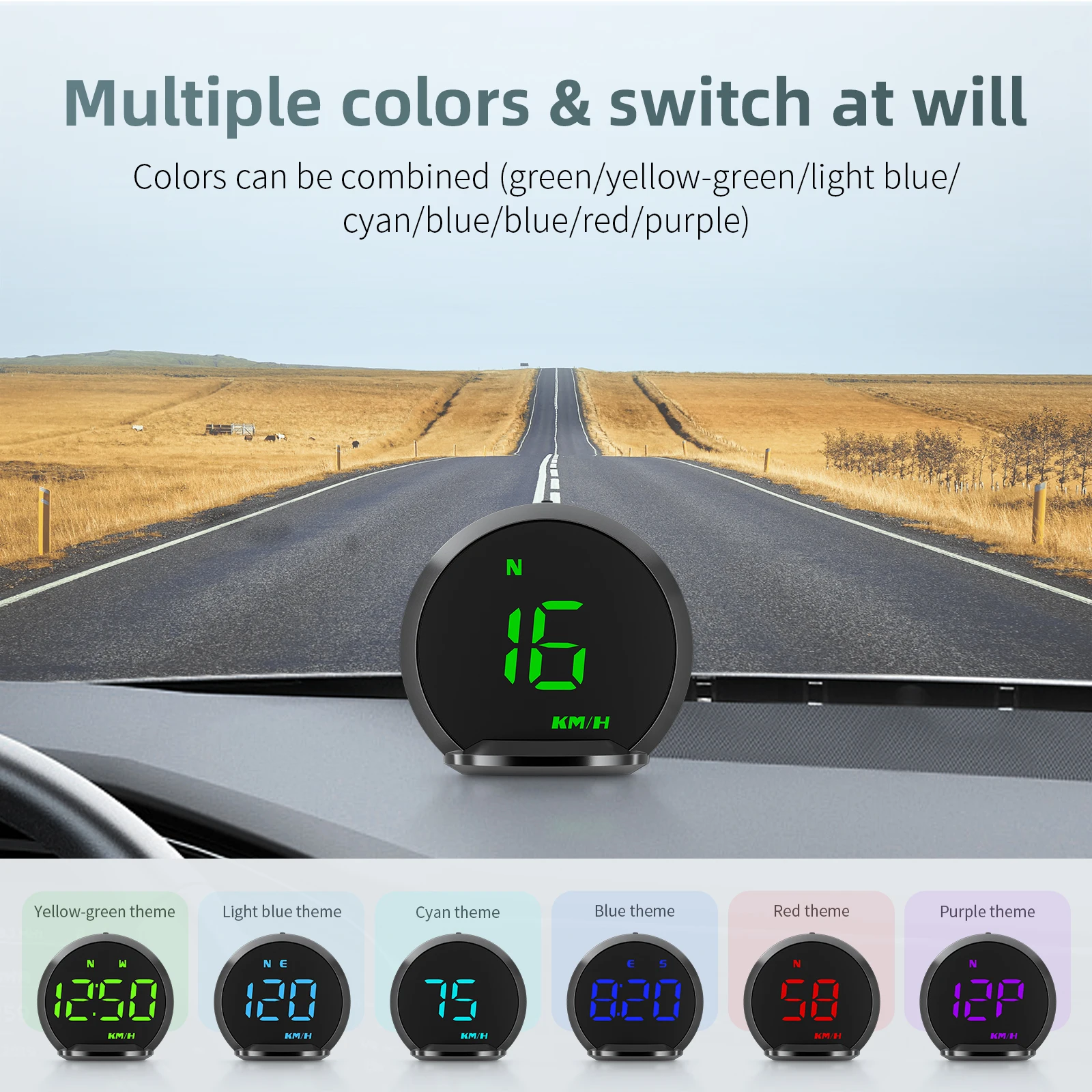 G13 GPS Head Up Display Car Display With KMH Speed Fatigued Driving Alarm Compass Speed Clock Driving Distance Time Y03 GPS HUD