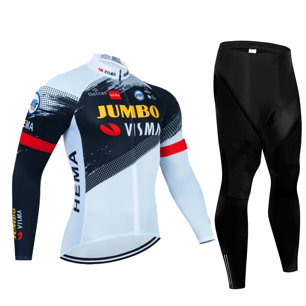 2024Pro New Cycling Jersey Set Men Long Sleeves Bike Suit 19D Gel Pad Pants Autumn MTB Maillot Ciclismo Clothing Bicycle Uniform