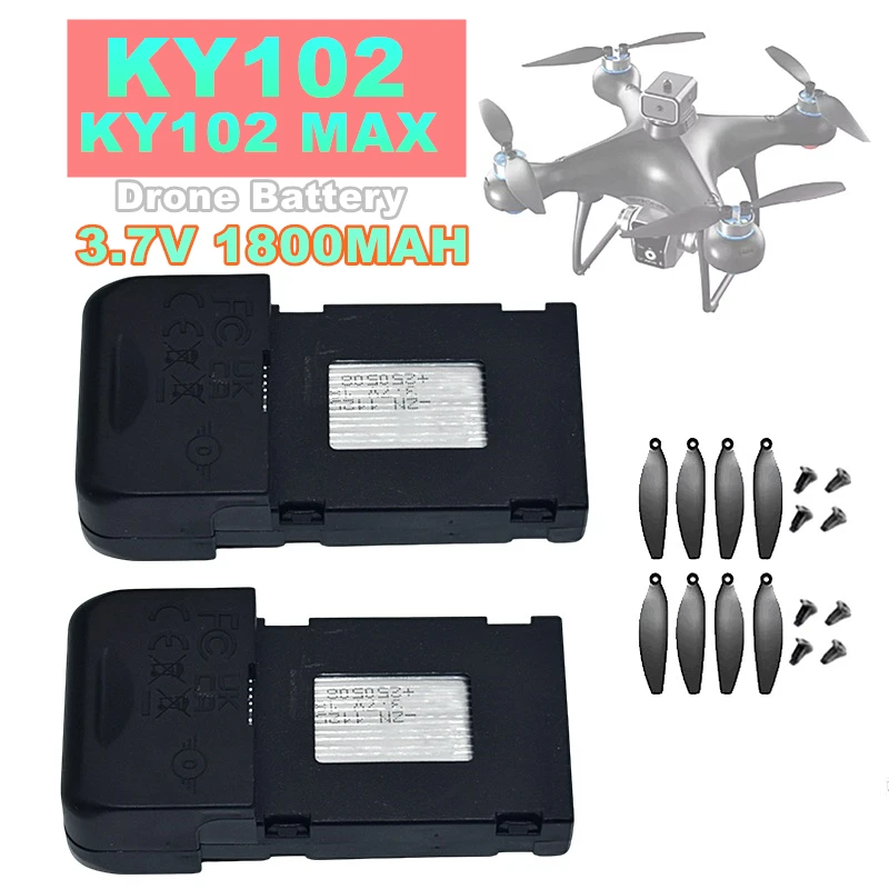 3,7 V 1800 mah Drone Batterie Für KY102/KY102 MAX Drone Zubehör 3,7 V 1800 mah Mit Maple Leaf Propeller