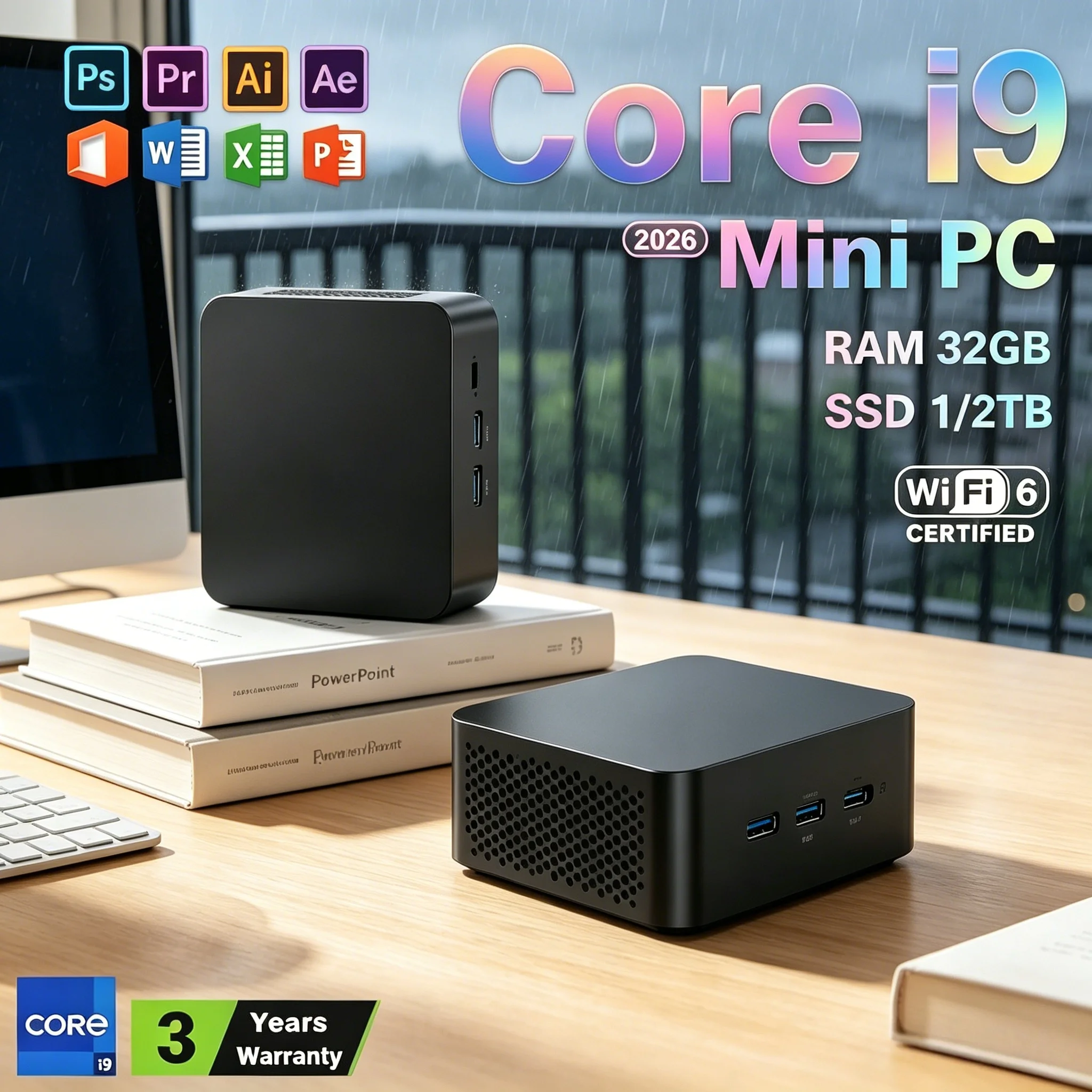 Laptop Small Pocket I9 10980HK Mini Host Windows 11 Pro 32GB RAM 1TB/2TB SSD WiFi6 BT5.2 4K Video Play Gaming Study PC