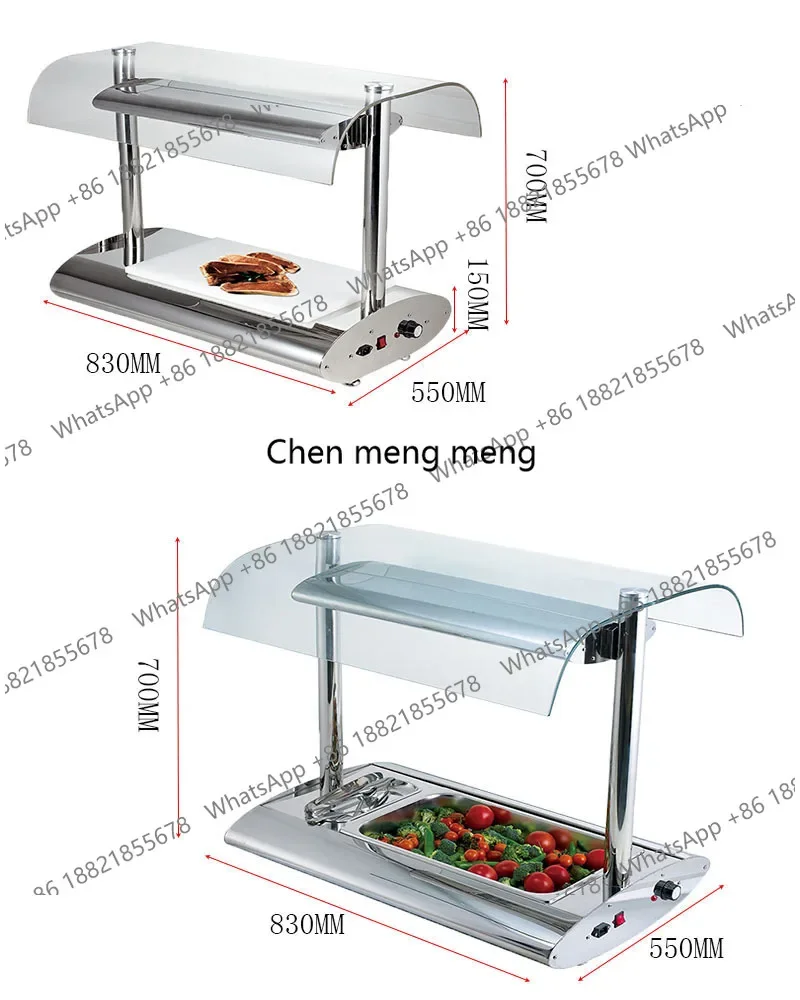 Buffet food insulation lamp marble insulation table commercial catering pizza warming lamp double head food heating lamp