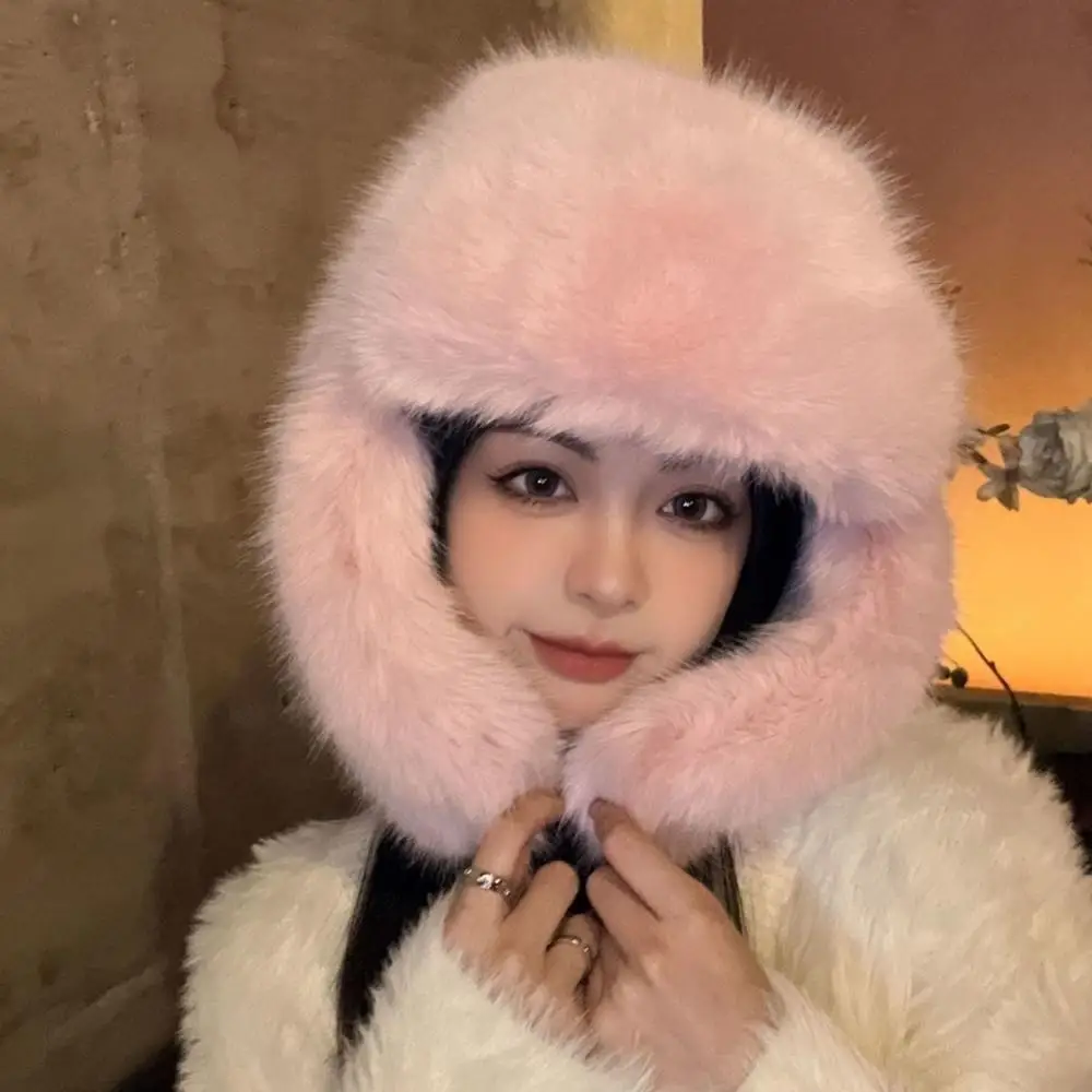 الفاخرة الروسية فو الفراء قبعة النساء Ushanka شتاء دافئ الثلوج منفذها قبعة الموضة أفخم فروي إيرفلاب الصياد القبعات الإناث بيني