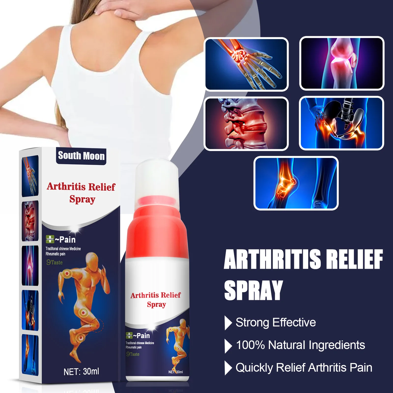 Arthritis Relief Spray Pain Relieve For Relieving Discomfort Of Shoulder Neck Lumbar Spine And Leg Joint Cold Compress Gel  30ML