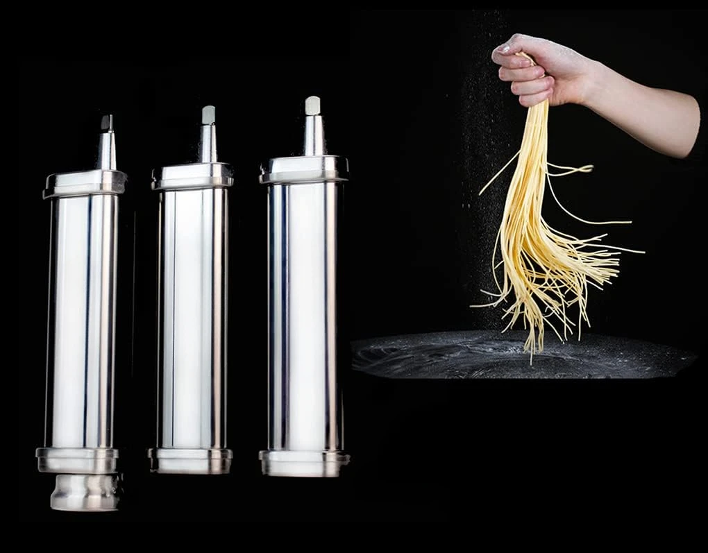 Pasta Maker Attachments Set for all KitchenAid Stand Mixer, including Pasta Sheet Roller, Spaghetti Cutter, Fettuccine Cutter