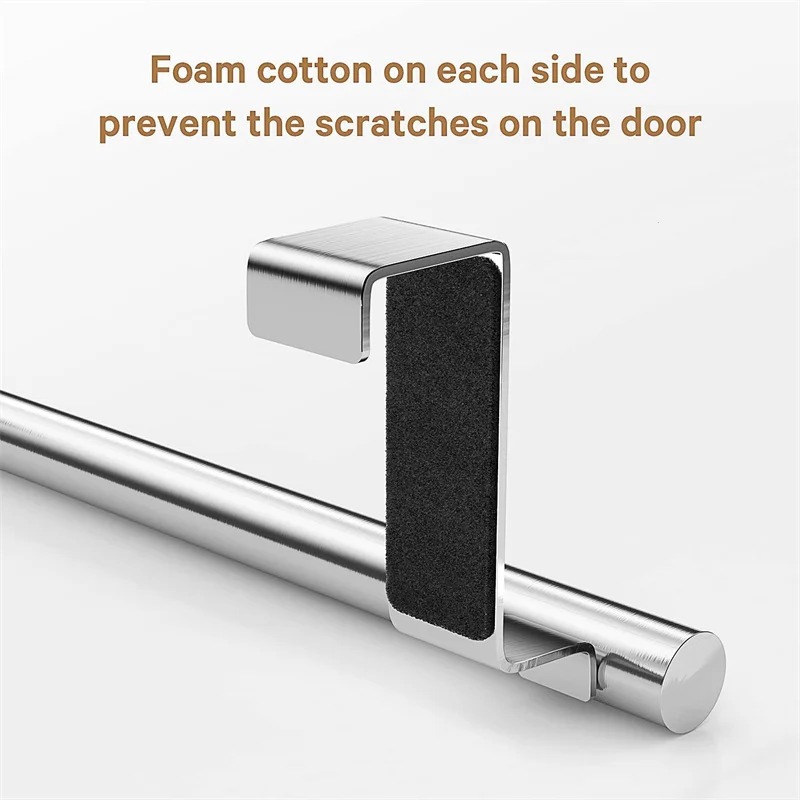 1/2pcs Tainless Steel Bathroom Kitchen Cabinet Door Rag Shelf Dishcloth Hanger Single Pole Towel Rack Over Door Back Type Holder