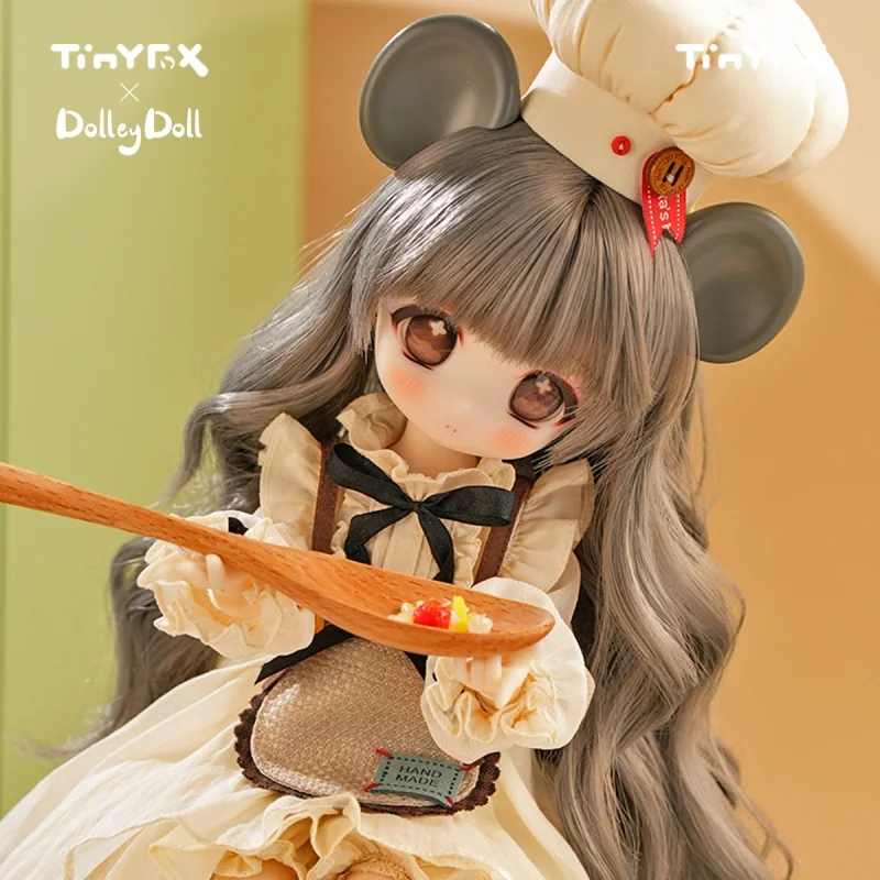 

Tinyfox X Dolleydoll Official Genuine Tiny Chef Mouse Mousse Bjd Joint Movable Doll 1/6 2d Collect Model Full Set Birthday Gift