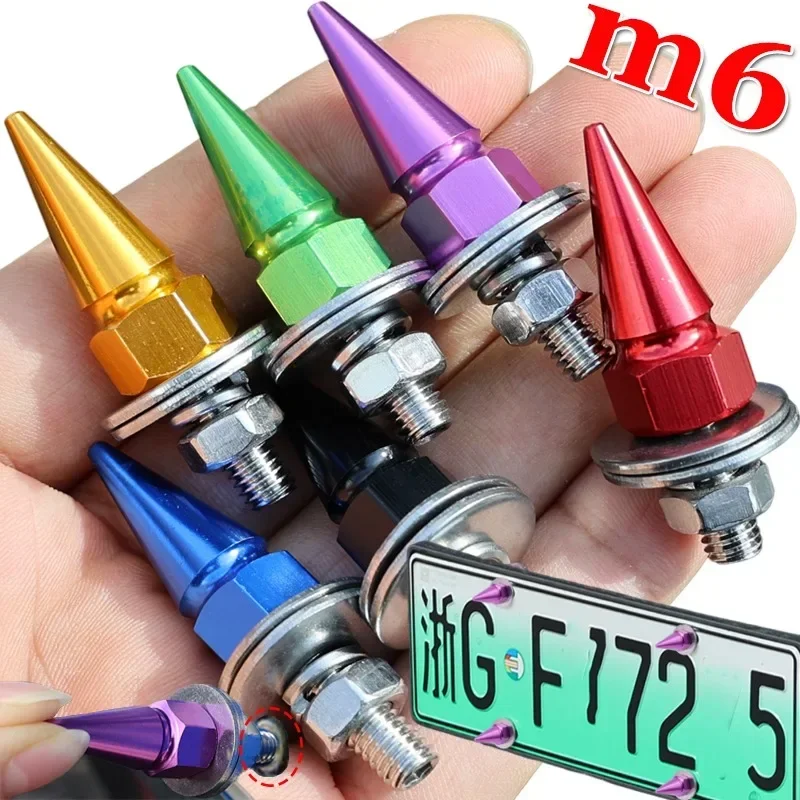 M6 Threaded Tips Screw Car Modified Fasteners Fender Washer Bumper Engine Screws Auto License Plate Aluminium Alloy Bolts