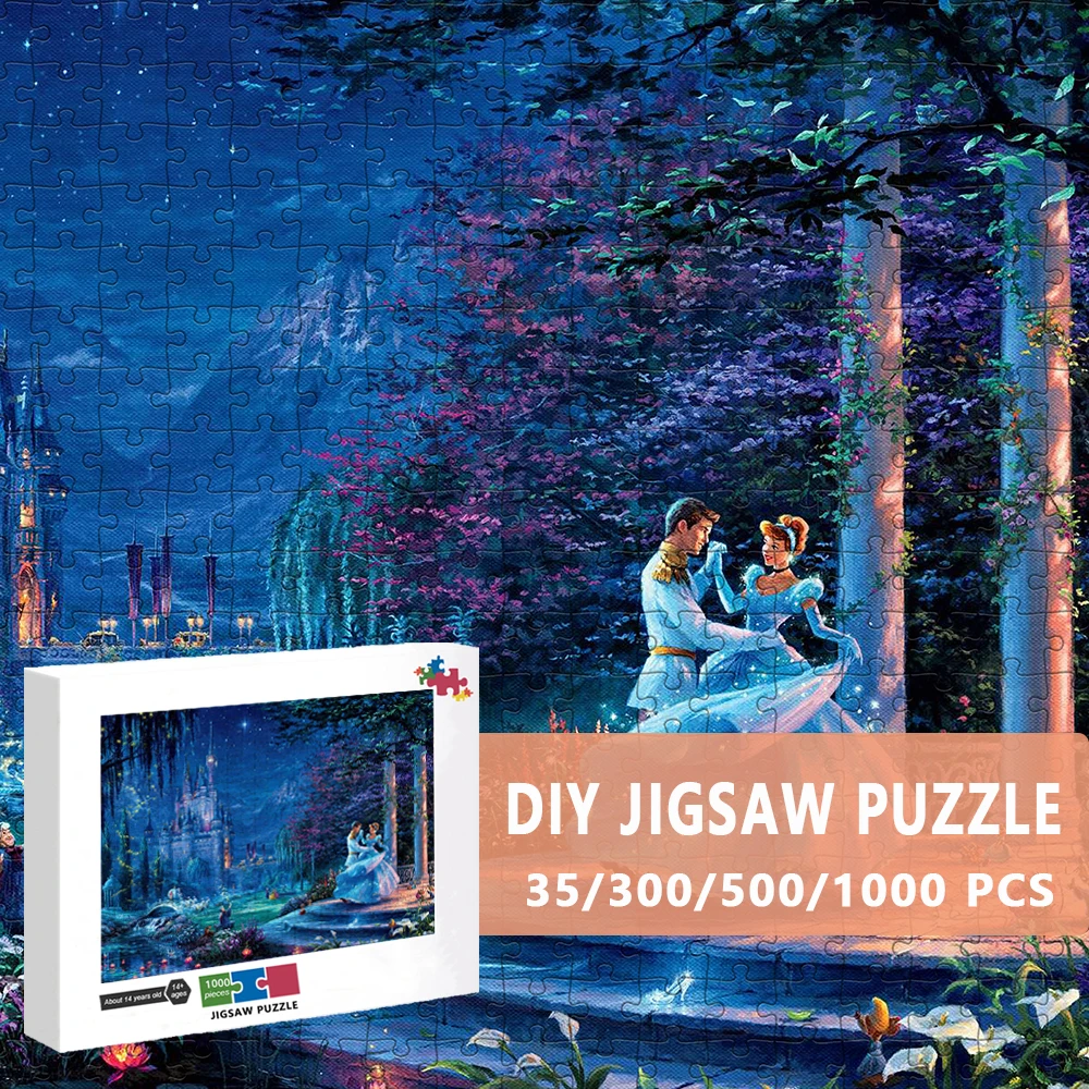 

Пазлы Золушки из 1000 частей, мультяшный пазл из мультфильма Disney, детские развивающие игрушки для взрослых для декомпрессии, подарок ручной работы