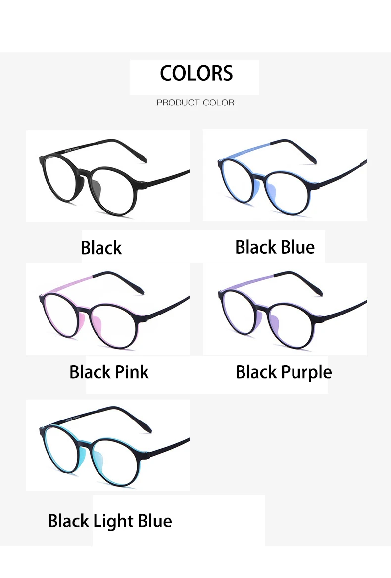 KOCOLIOR 1935 Ultraleichte Gummi Titan Runde Photochrome Anti Blau Licht Lesebrille Für Mann Frau Presbyopie Brille – Detail 7