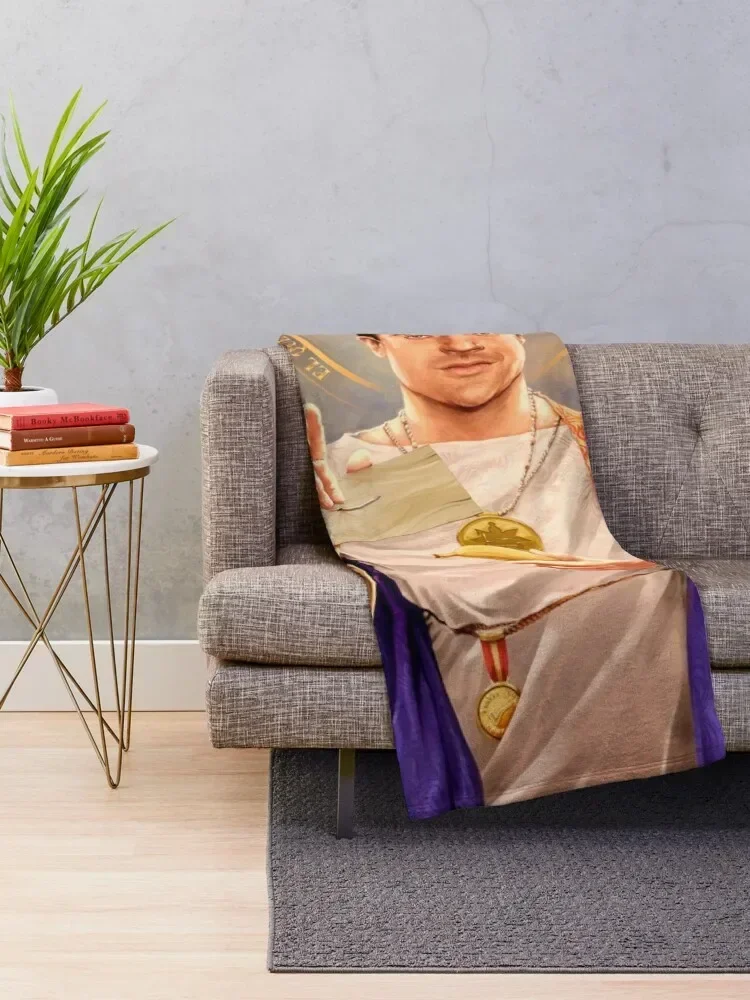 Saint Brendan of Fraser - Brendan Fraser Original Religious Painting Throw Blanket