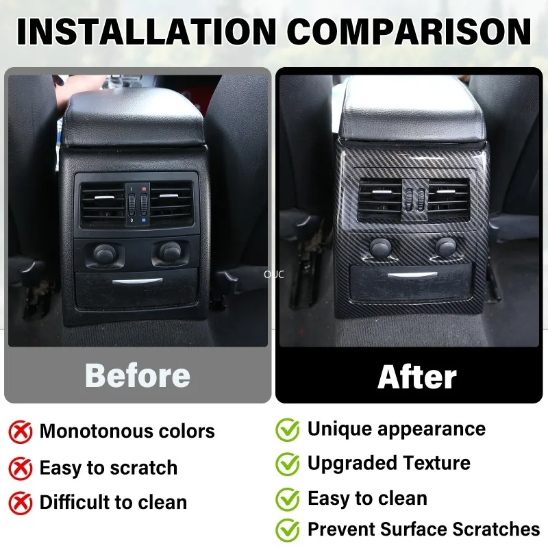 

ABS Carbon Car Rear Air Condition Outlet Panel Frame Cover For BMW 3 Series E90 E92 E93 2005-2012 Interior Air-Cond Vent Trim