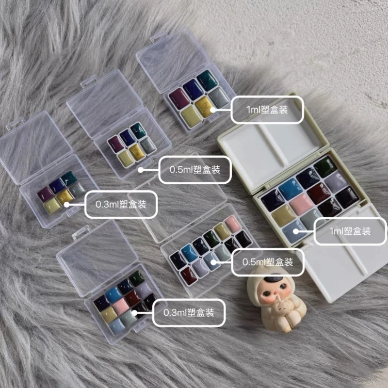 Kusakabe Charcoal Artist Glow Watercolor 6-color Transparent 12 Color  0.3/0.5/1ML Portable Watercolor Subpackage Art Supplies