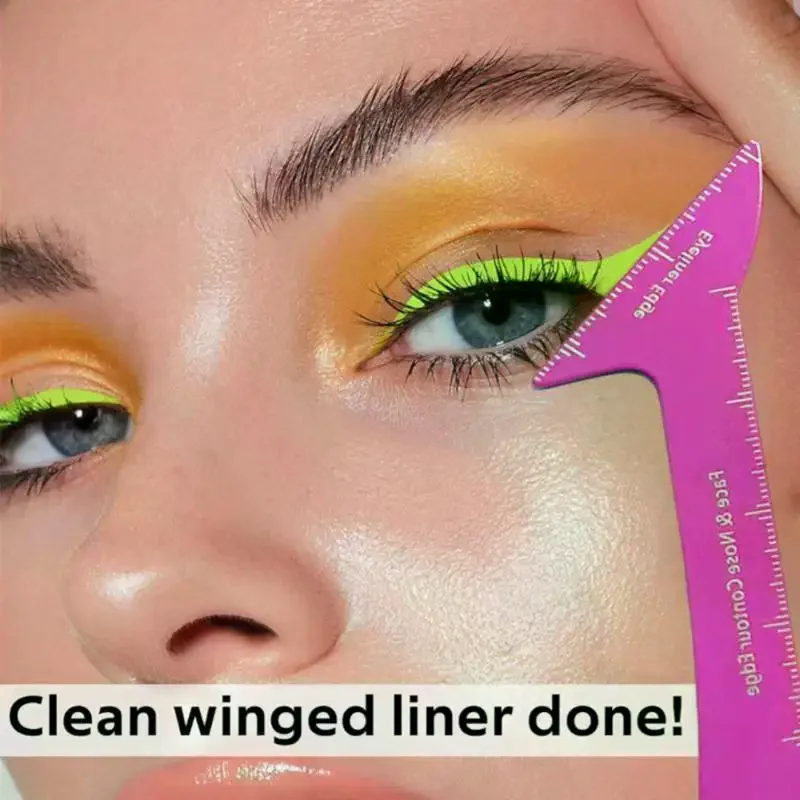 Eyeliner Stencil Wing Tips Stainless Steel Eyeliner Aid Eyeliner Pencil Auxiliary Eye Liner Wearing Aid Reusable Makeup Tools