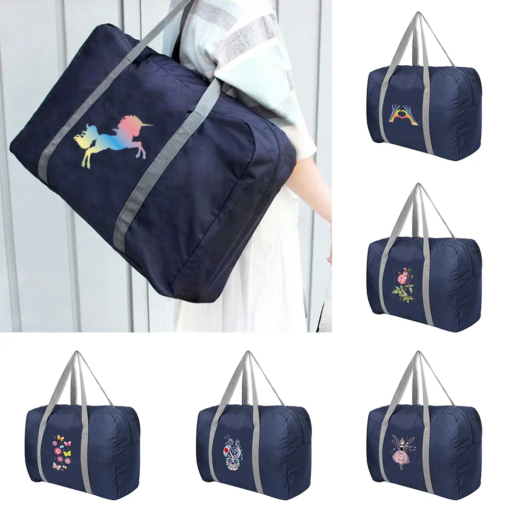 

Travel Bag Women Handbag for Outdoor Camping Luggage Organizer Color Print Tote Bags Foldable Toiletries Storage Accessories Bag