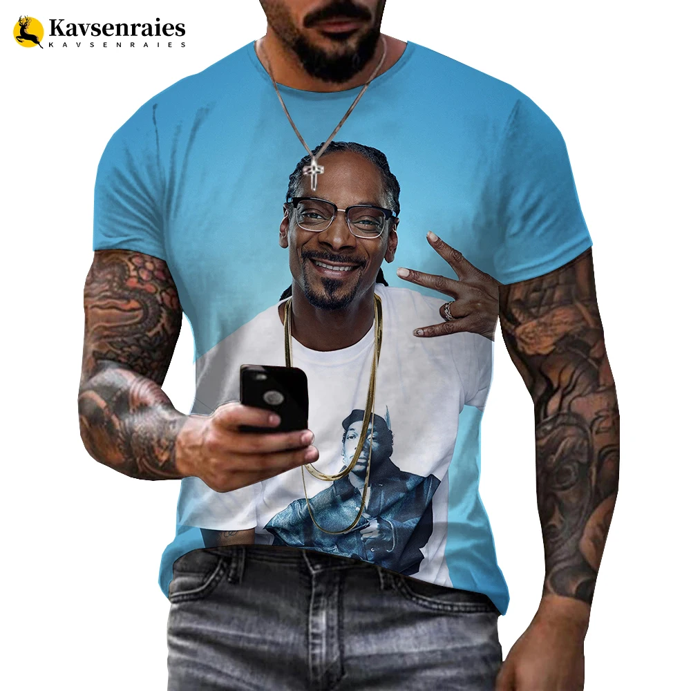 Men Women Streetwear Hip Hop Short Sleeve Snoop Dogg 3D Printed T-shirt Fashion Casual Harajuku Pullover  Rapper Tees Tops 6XL