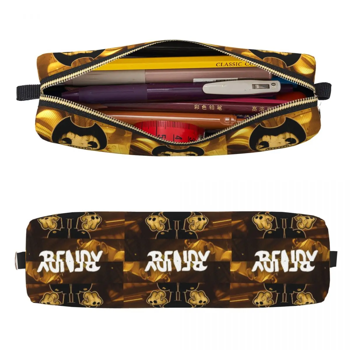 Bendy And The Dark Revival Pencil Cases Ink Machines Pencil Pouch Pen for Student Big Capacity Bag Students School Stationery