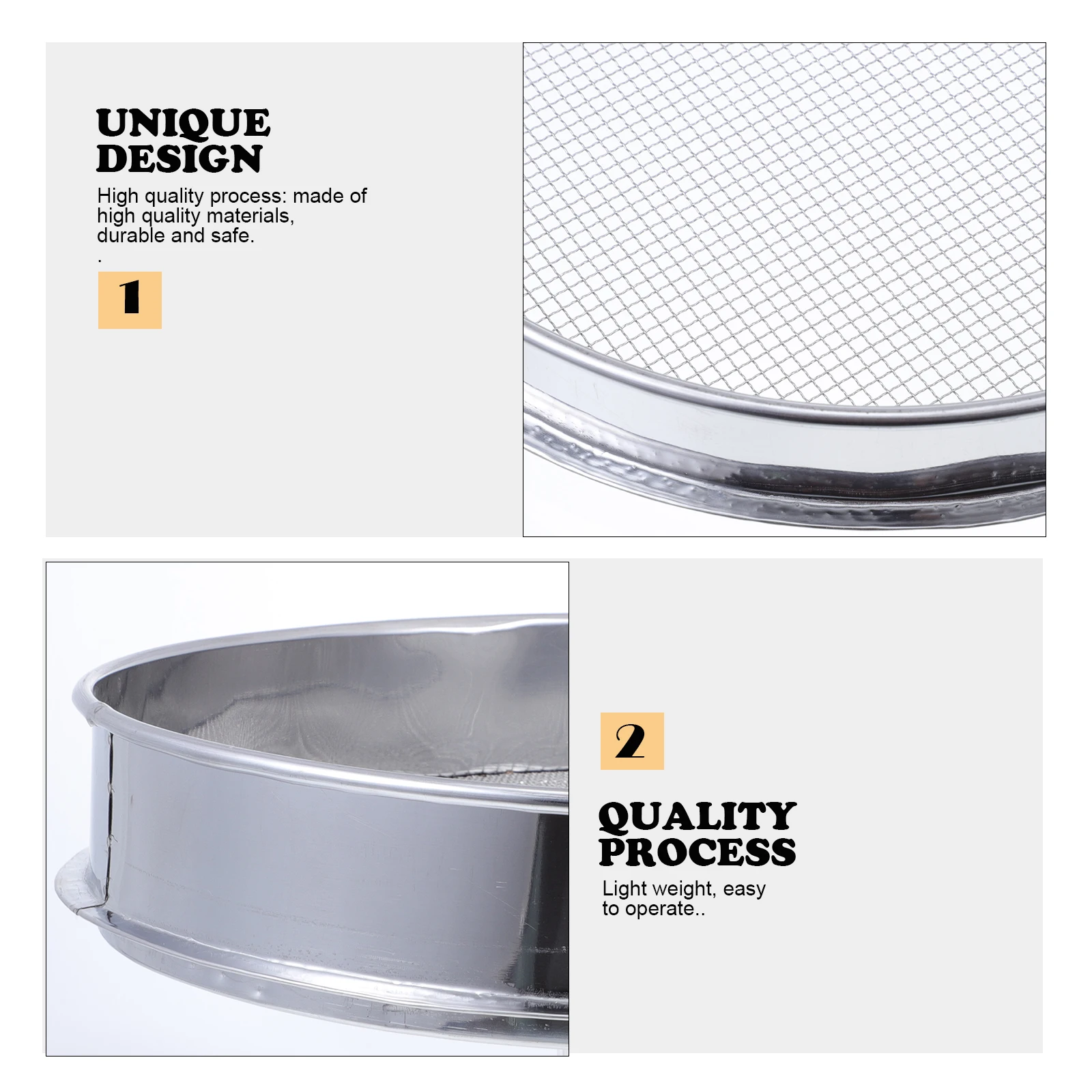 

Grain Distributor Sieve Stainless Steel Sifter Material Fine Screen Cereals Strainer Sifting Handheld Beans Flour