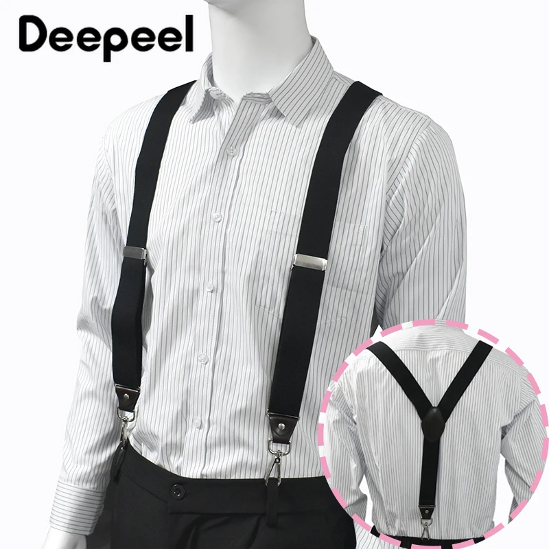 Tirantes para hombres y adultos, 3 ganchos de Clip, arnés de correa elástica, tirantes para pantalones, accesorios para cinturones, 3,5x120cm, 1 ud.