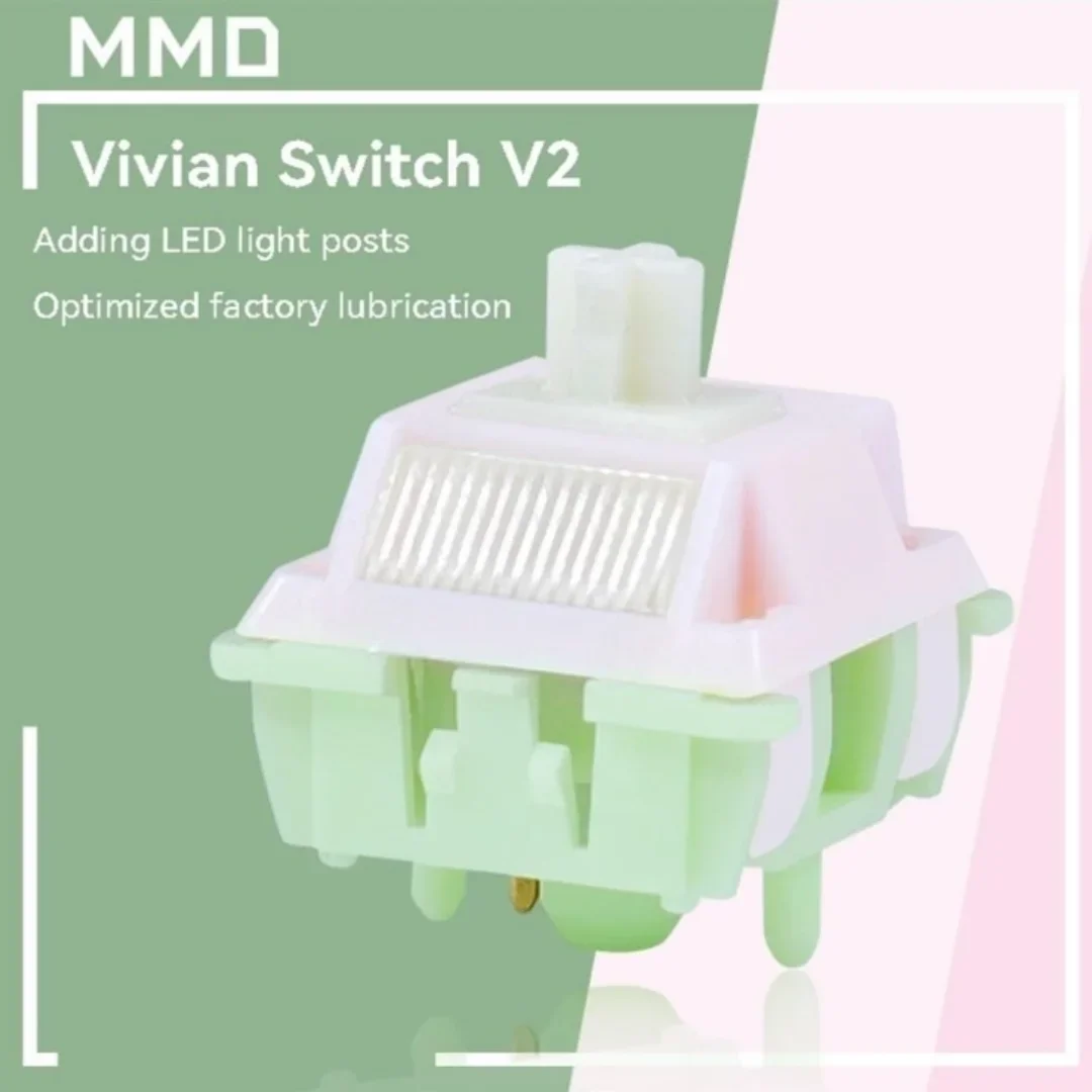 

MMD VIVIAN Switch V2,5Pin Linear Switch for Mechanical Keyboard,Applicable To Keycaps of Height Like Cherry,XDA,MAO,MOA,Etc