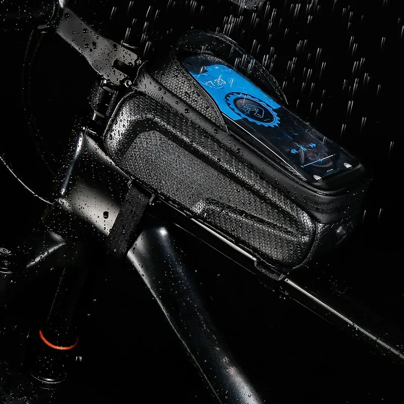 Bike Bag 2L Frame Front Tube Cycling Bag Bicycle Waterproof Phone Case Holder 7.2Inches Touchscreen Bag Accessorie